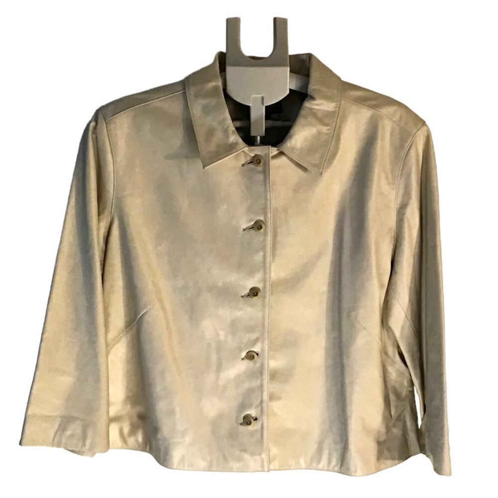 Vintage Classiques Entier Women’s Leather Jacket in Celedon SZ XL NWT